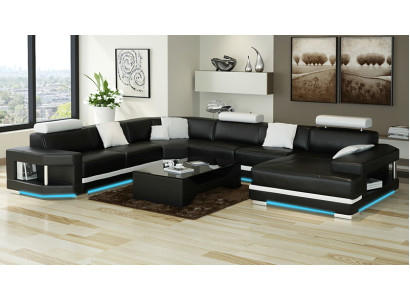 Ledersofa Sofa Couch Wohnlandschaft Ecksofa Garnitur Design Modern Sofa K5012