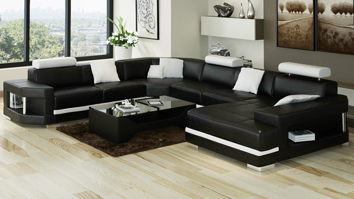 Ledersofa Sofa Couch Wohnlandschaft Ecksofa Garnitur Design Modern Sofa K5012