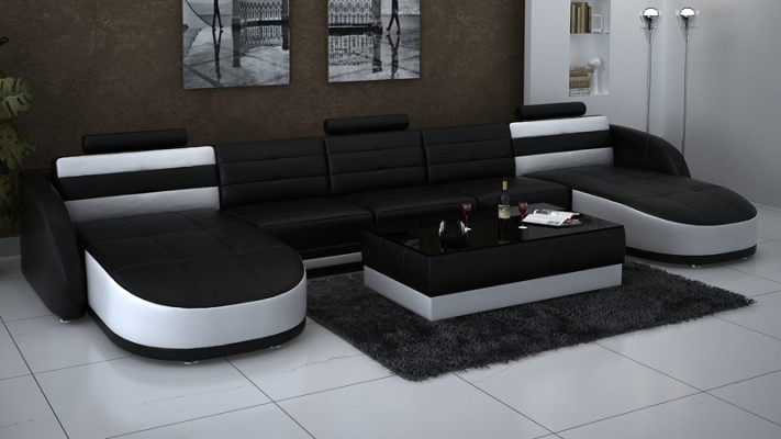 Ledersofa Sofa Couch Wohnlandschaft Ecksofa Garnitur Design Modern Sofa K5018B