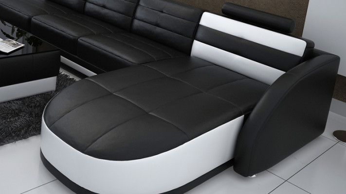 Ledersofa Sofa Couch Wohnlandschaft Ecksofa Garnitur Design Modern Sofa K5018B