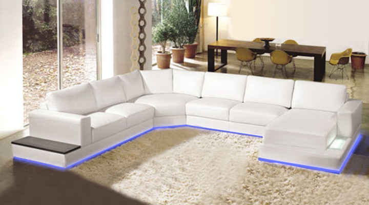 Ledersofa Couch Wohnlandschaft Ecksofa Eck Garnitur Design Modern Sofa A1127 neu