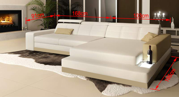 Ledersofa Couch Wohnlandschaft Ecksofa Eck Garnitur Design Modern Sofa C4010B