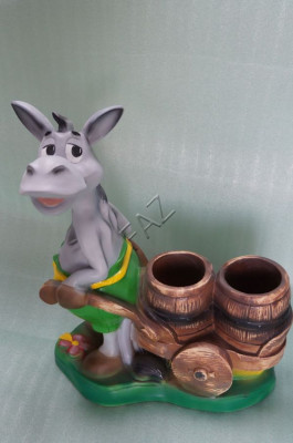 Design Vase Esel Skulptur Statue Statuen Figuren Garten Figur Skulpturen Deko