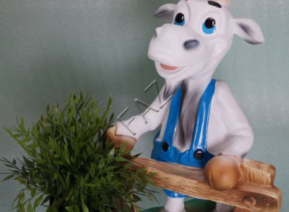 Design Vase Ziege Skulptur Statue Statuen Figuren Skulpturen Garten Neu Figur