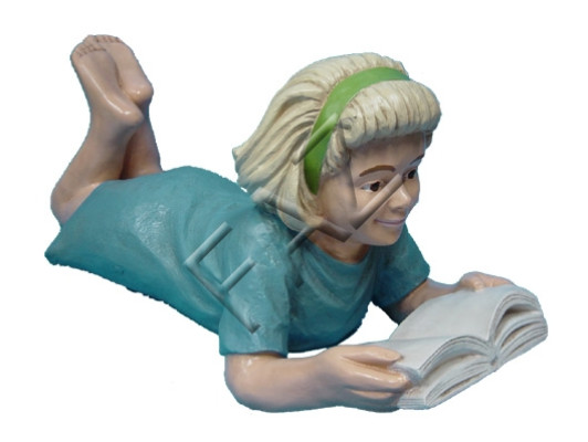 Design Mädchen mit Buch Figur Statue Skulptur Figuren Skulpturen Dekoration  Neu