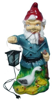 Zwerg mit Laterne Figur Garten Statue Skulptur Zwerge Skulpturen Deko Lampe Neu