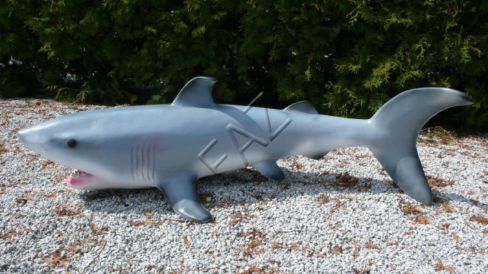 Statuen Fisch Hai Figur Garten Statue Skulptur Figuren Skulpturen Dekoration