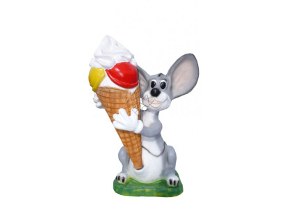 XXL Eis Diele Hase Werbung Aufsteller Figur Garten Dekoration Deko Laden Werbe