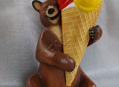 XXL Eis Diele Werbung Aufsteller Figur Garten Dekoration Deko Werbe Laden Bär