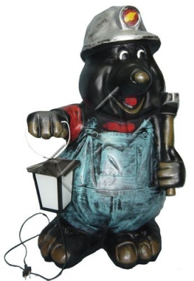 Design Maulwurf mit Lampe Figur Garten Statue Skulptur Figuren Skulpturen  C220
