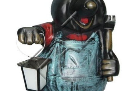 Design Maulwurf mit Lampe Figur Garten Statue Skulptur Figuren Skulpturen  C220