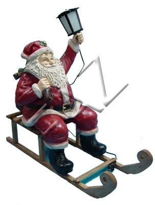 Design Weihnachtsmann mit lampe Garten Statue Skulptur Figuren Skulpturen Neu