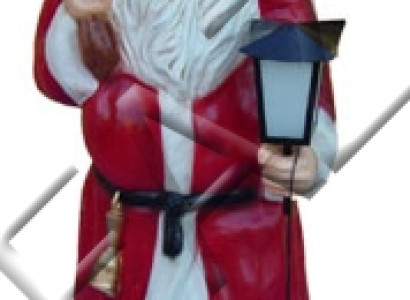 Design Statuen Weihnachtsmann mit Lampe Laden Statue Skulptur Figuren 186cm Neu