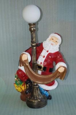 Design Weihnachtsmann mit Lampe Garten Statue Skulptur Figuren Skulpturen  Neu