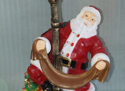 Design Weihnachtsmann mit Lampe Garten Statue Skulptur Figuren Skulpturen  Neu