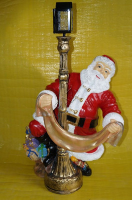 Design Weihnachtsmann mit Lampe Garten Statue Skulptur Figuren Skulpturen  Neu