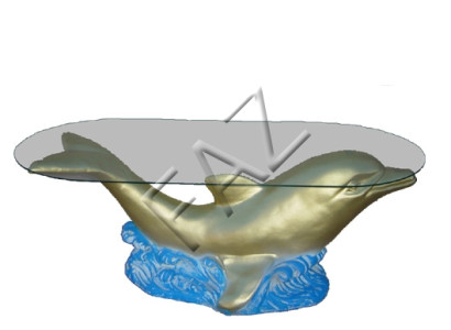 Design Tisch Delphin Glas Figur Statue Skulptur Figuren Skulpturen Deko Tische