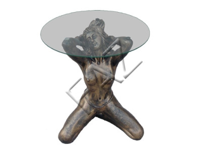 Design Tisch Frau mit Glas Figur Statue Skulptur Figuren Skulpturen Deko Neu !!