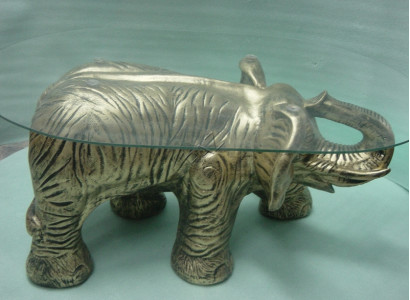 Design Tisch Elefant mit Glas Figur Statue Skulptur Figuren Skulpturen Neu