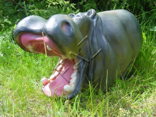 Design Hippo Figur Statue Skulptur Figuren Skulpturen Garten Decoration Neu