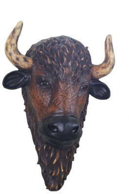 Design Kopf Buffola Figur Statue Skulptur Figuren Skulpturen Garten Deko Büffel