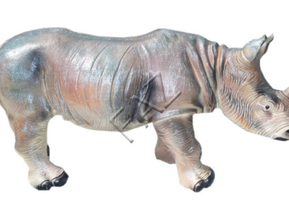 Design Nashorn Afrika Zoo Figur Statue Skulptur Figuren Skulpturen Garten Deko