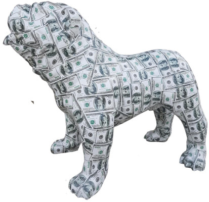 Abstrakte Deko Figur Statue Skulptur 79cm Fuguren Statuen Skulpturen Dollar Hund