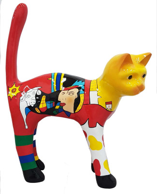 Abstrakte Deko Figur Statue Skulptur 110cm Design Statuen Skulpturen Katze Neu