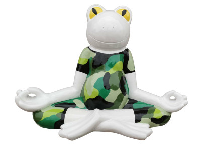 Abstrakter Yoga Frosch Statue 55cm Statuen Skulpturen Dekoration Bunte Skulptur