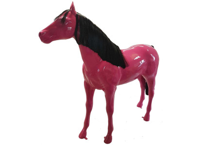 Abstrakte Figur Statue Design Skulptur Dekoration Pferd Rot Außen Innen Garten