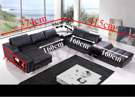 Ecksofa U Form Sofa Couch Polster Ecksofa Wohnlandschaft Ledersofa USB Neu 2680