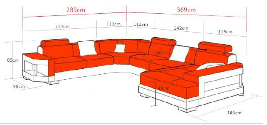 Ecksofa mit USB,Polster Wohnlandschaft Couch Sofa Wohnlandschaft UForm Sitz Ecke