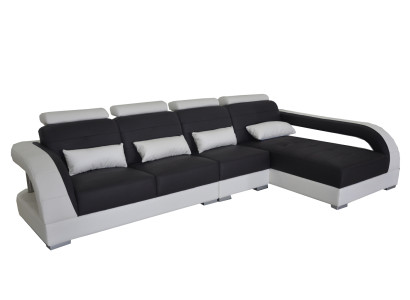 Ledersofa Ecksofa + USB Garnitur Wohnlandschaft Polster L Form Couch Sofa G8012C