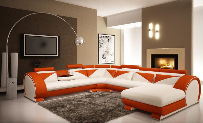 Ledersofa XXL mit USB Wohnlandschaft Ledercouch Big Sofa Couch Ecksofa Polster