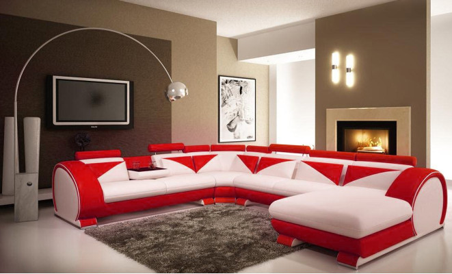 Ledersofa XXL mit USB Wohnlandschaft Ledercouch Big Sofa Couch Ecksofa Polster