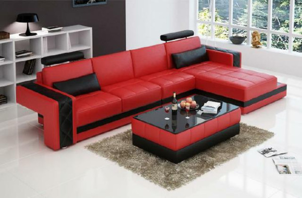 Ecksofa Ledersofa Big XXL L Form Wohnlandschaft Sofa mit USB Garnitur Neu H2211B