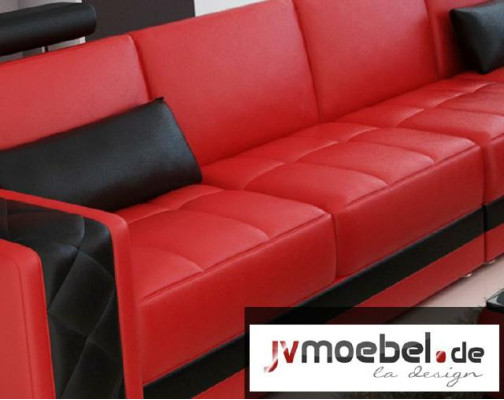 Ecksofa Ledersofa Big XXL L Form Wohnlandschaft Sofa mit USB Garnitur Neu H2211B