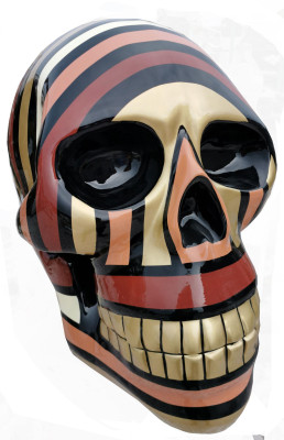 Abstrakte Schädel Figur Statue Skulptur 58cm Statue Skulpturen Toten Kopf Bunt