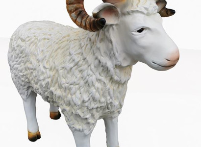 Zackelschaf Figur Garten Dekoration Bauernhof Deko Statuen Skulpturen Schaf 75cm
