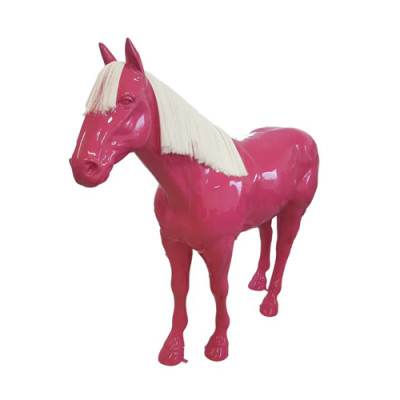 Skulptur Pferd Lebensgroß Design Figuren aus Kunststoff Skulptur 190x240cm Rot