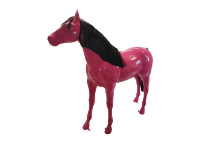 Skulptur Pferd Lebensgroß Design Figuren aus Kunststoff Skulptur 190x240 Sport