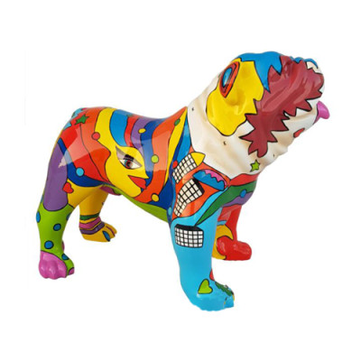 Skulptur Hund Ich bleibe draußen Kunststoff 90 cm Laden Restaurant Garten Deko