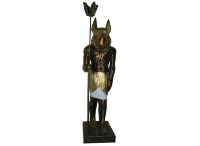 Ägyptische Figur Schakal Anubis aus Kunststoff Statuen god of death Höhe 135 cm