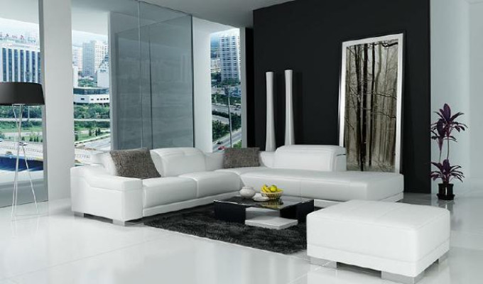 Wohnlandschaft Polster Ecke Eck Sofa + USB Garnitur Landschaft Leder Sitz 2711C