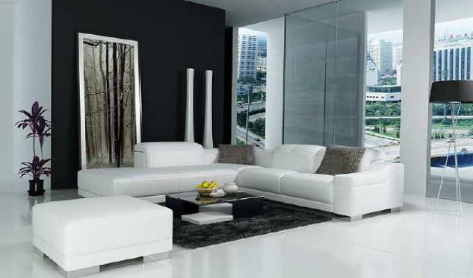Wohnlandschaft Polster Ecke Eck Sofa + USB Garnitur Landschaft Leder Sitz 2711C