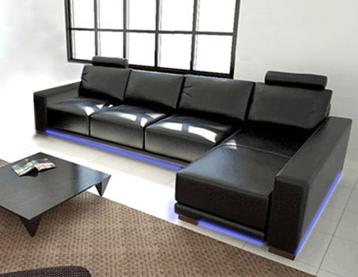 Ledersofa mit USB Wohnlandschaft Ecksofa Eck Garnitur Design Modern Sofa A1121C