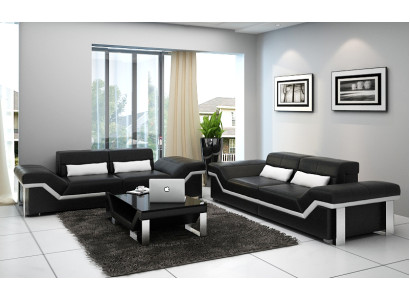 Ledersofa Sofa mit USB Wohnlandschaft 3+3 Garnitur Design Modern Sofa K5007D