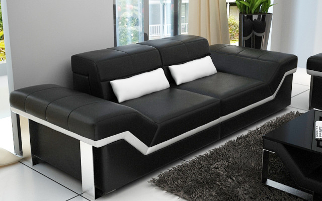Ledersofa Sofa mit USB Wohnlandschaft 3+3 Garnitur Design Modern Sofa K5007D