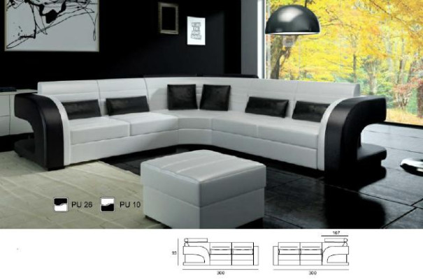 Ledersofa mit USB Design Wohnlandschaft Couch Garnitur Polsterecke Sofa BERGAMO
