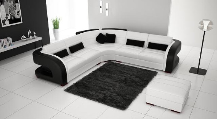 Ledersofa mit USB Design Wohnlandschaft Couch Garnitur Polsterecke Sofa BERGAMO